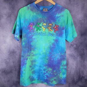 Vintage 90s Liquid Blue silver tag Grateful Dead dancing bears tie dye shirt